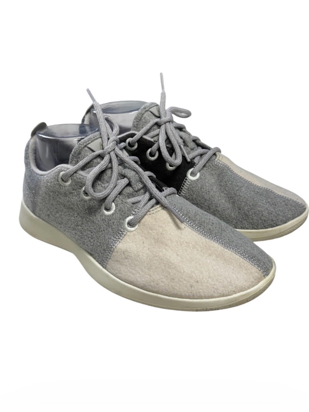 allbirds Women’s Two-Tone Light Gray and Cream Wool Sneakers Size 10